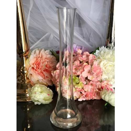 Large View 30cm Round Tower Vase - Clear