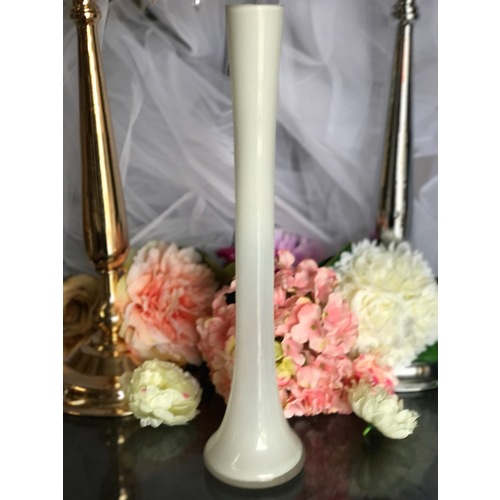 Large View 40cm Round Tower Vase - White