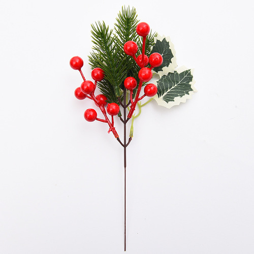 Large View 25cm - Red Christmas Berry/Holly Spray