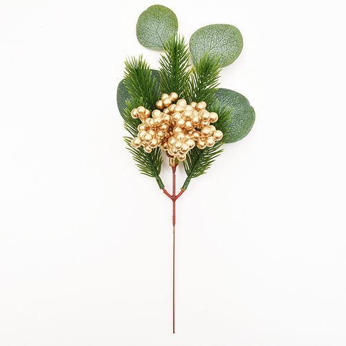 Large View 30cm -Gold Christmas Berry W/ Native Eucalyptus and Cyprus 