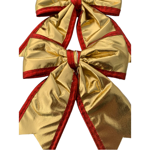 Large View 2pc 15xm Gold Christmas Bows 